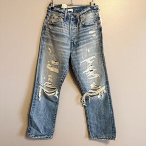 AE77 American Eagle Selvedge Distressed Jeans The Loose 28x30 NWT